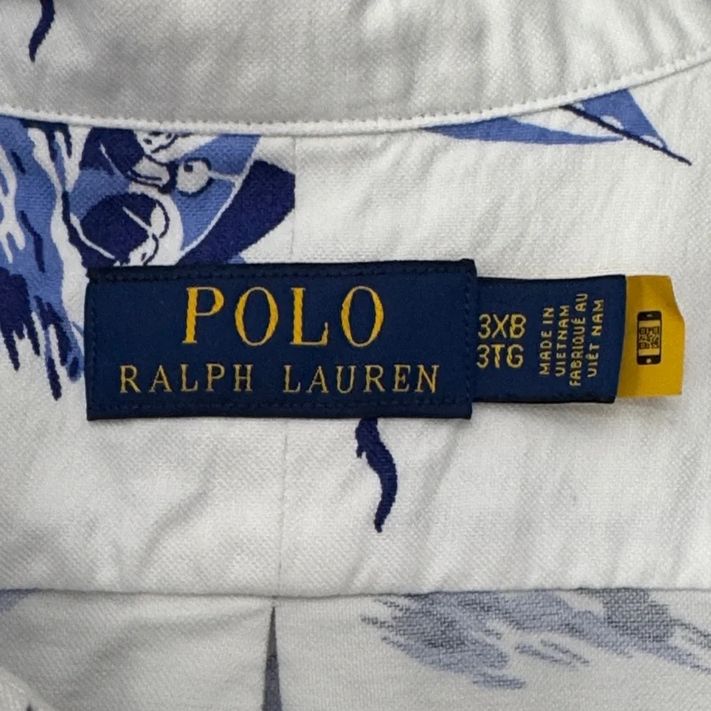 Polo Ralph Lauren Nautical Blue & White Button Down Shirt Size 3XB